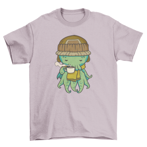 Cute hot chocolate Cthulhu t-shirt