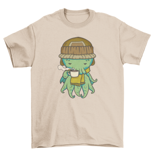 Cute hot chocolate Cthulhu t-shirt