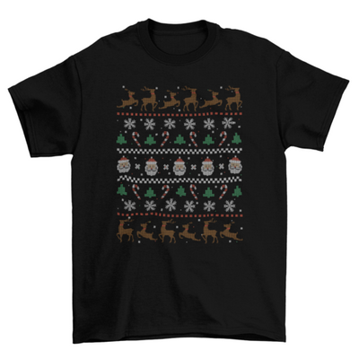 Christmas sweater santa and deers t-shirt