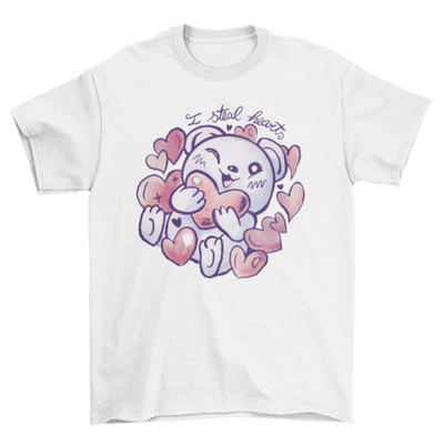 Bear with hearts valentines day t-shirt