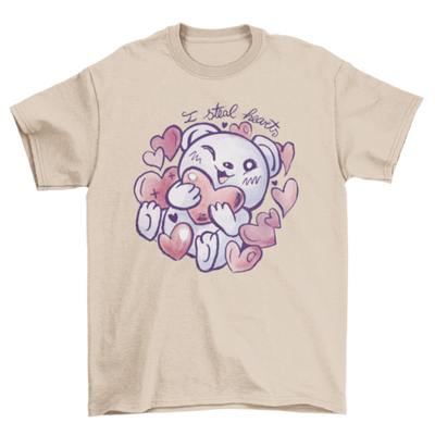 Bear with hearts valentines day t-shirt