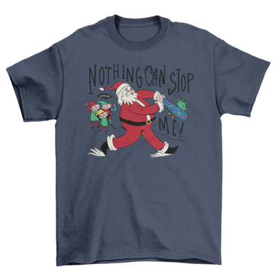 Santa claus hitting covid t-shirt