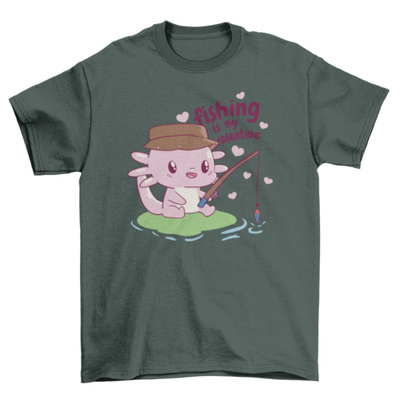 Fishing is my valentine axolotl t-shirt