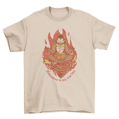 Hindu god hanuman yoga t-shirt