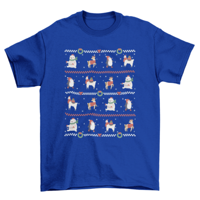 Animals in winter clothes t-shirt design