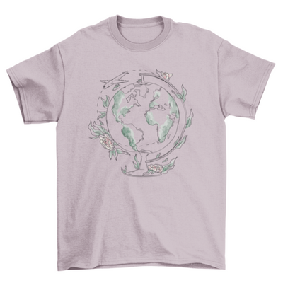 Planet Earth globe line art t-shirt