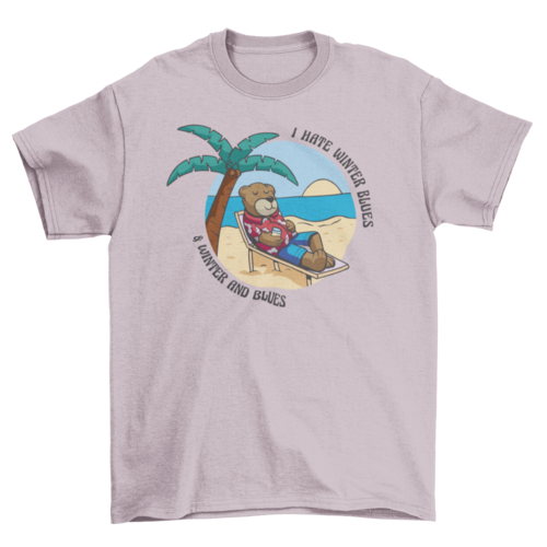 Summer bear winter blues quote t-shirt