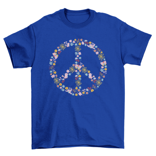 Floral peace symbol t-shirt