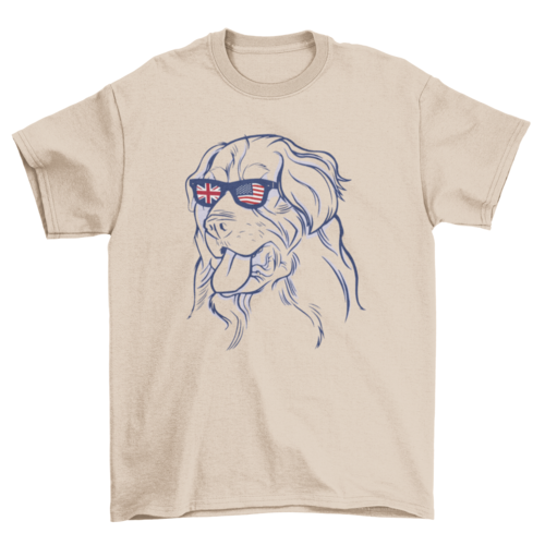 Dog US UK sunglasses t-shirt