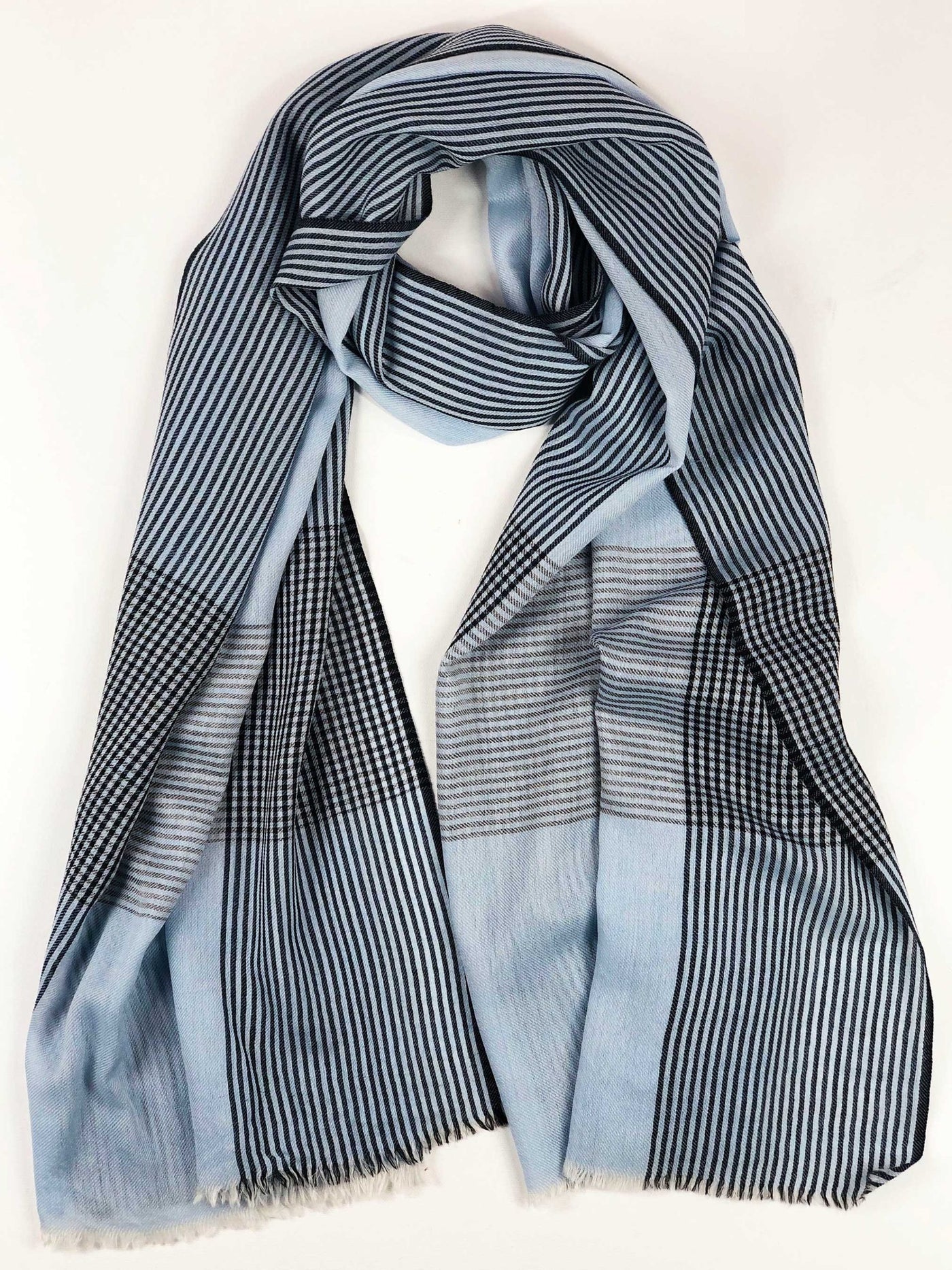 Light Blue Classic Plaid Scarf