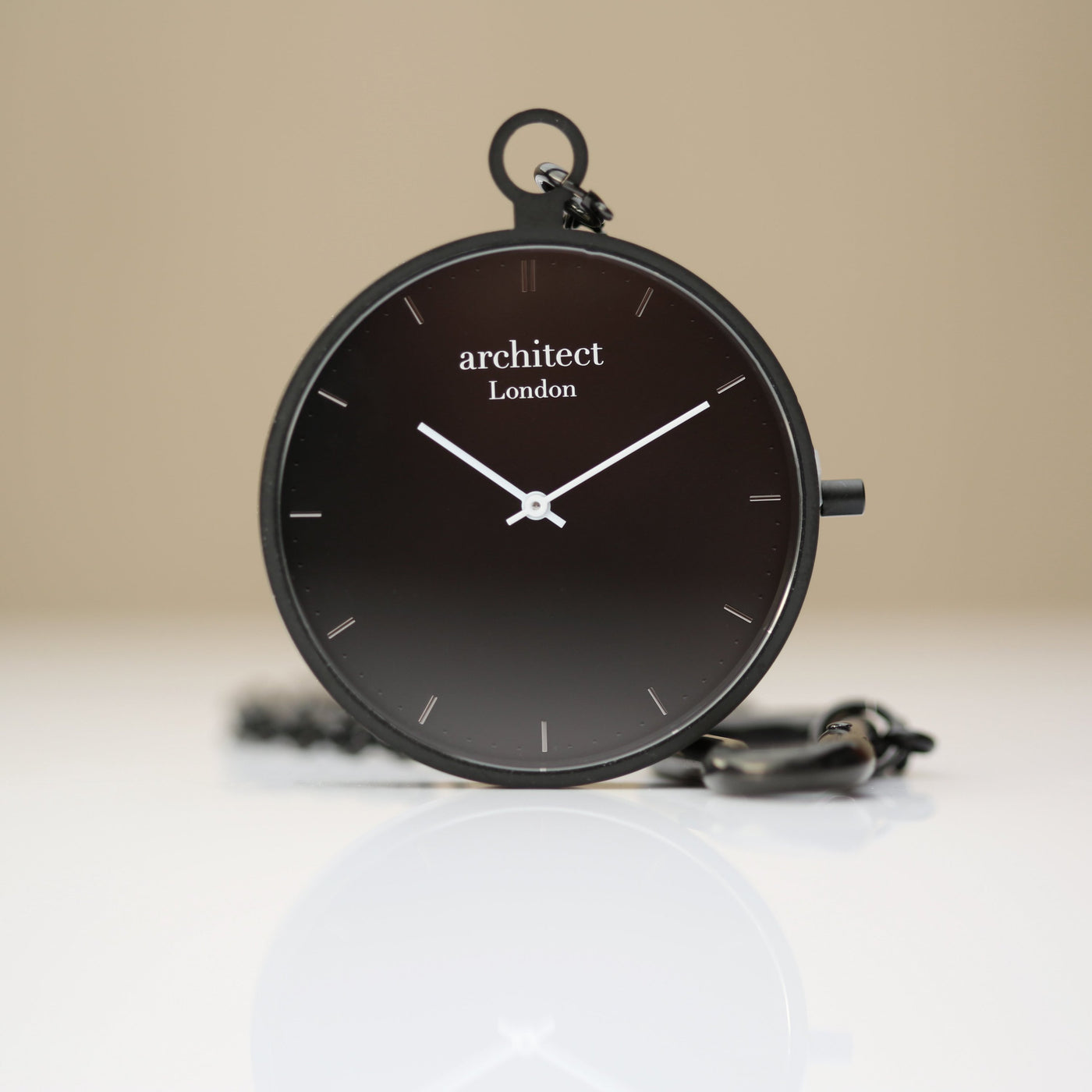 Modern Pocket Watch Black - Modern Font Engraving