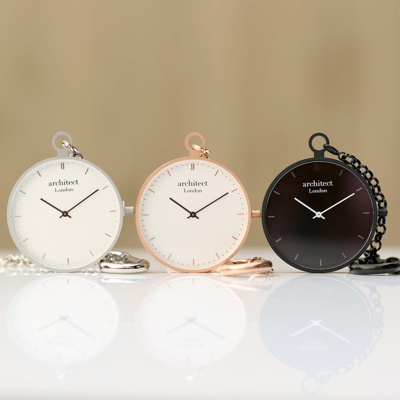 Modern Pocket Watch Black - Modern Font Engraving