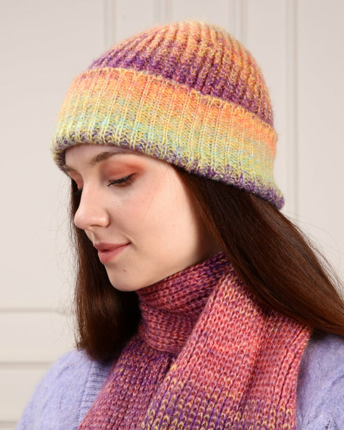 Knitted Beanie and Scarf Set - Women's Cozy Hat Scarf - Trending