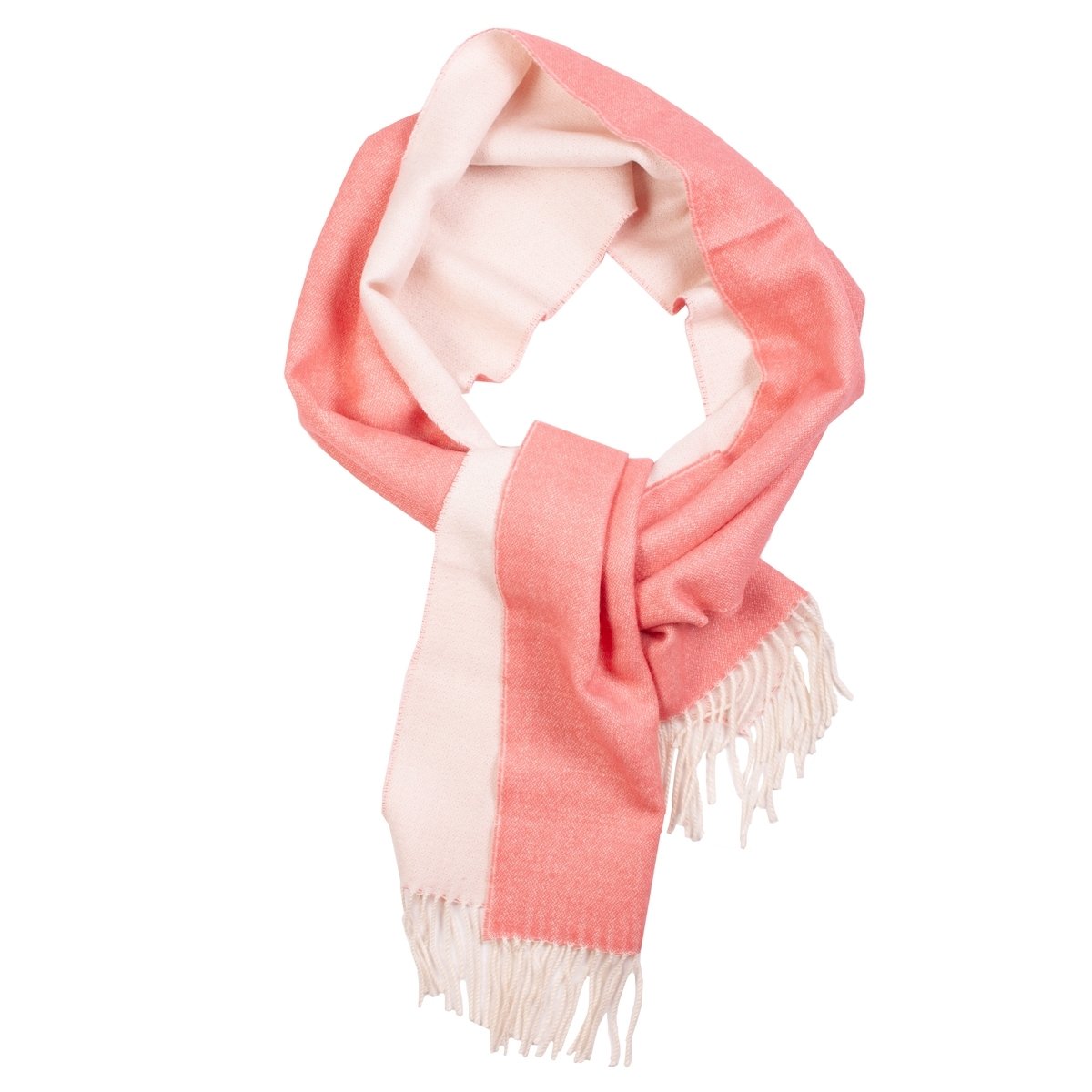 White-pink coloured alpaca wool scarf