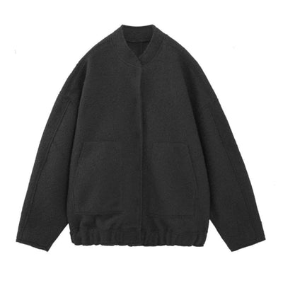 fashion coat With Pockets Fashion Plush Solid Outwear