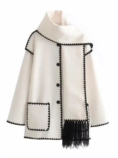 Splice Overcoat With Scarf