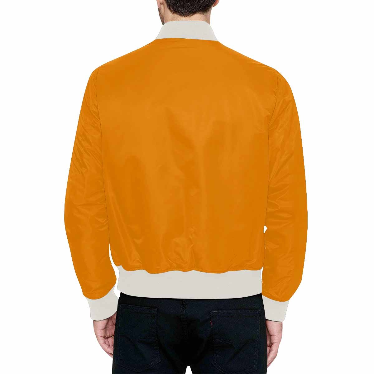 Mens Jacket, Tangerine Orange Bomber Jacket