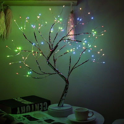 Copper Wire Christmas Tree LED Lamp