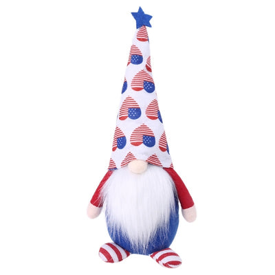 American Flag Independence Day Striped Five-pointed Star Gnome Plush Doll Decoration