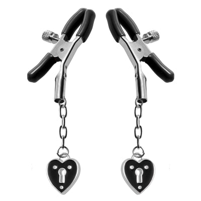 Charmed Heart Padlock Nipple Clamps