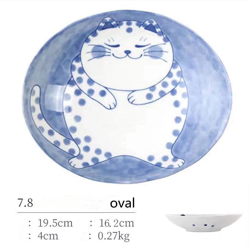 Japanese Style Cat Ceramic Japanese Bowl