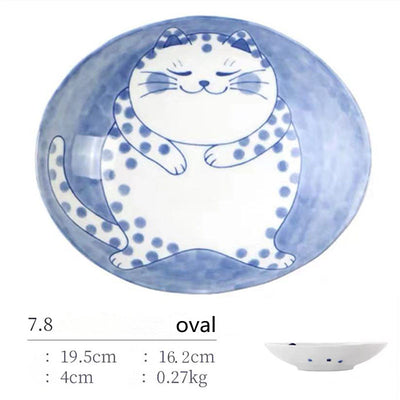 Japanese Style Cat Ceramic Japanese Bowl