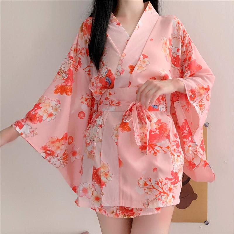 Japanese Bathrobe  Kimono Cute Yukata Robe