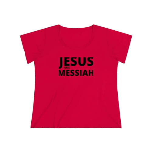 Womens Curvy Plus Size T-Shirt, Jesus One Messiah - Christian