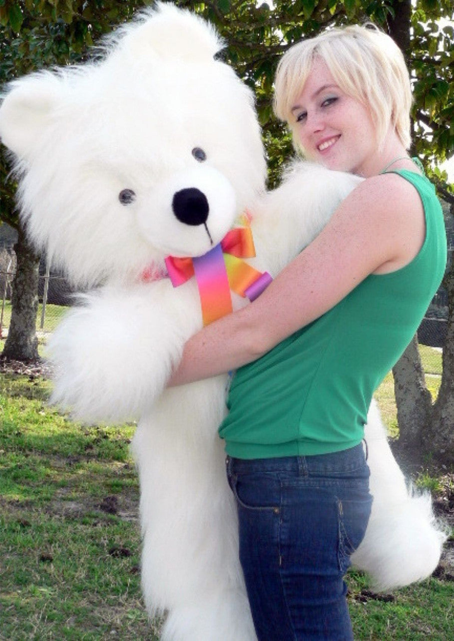 American Made Giant White Teddy Bear 45 inches Soft Big Plush Stuffed