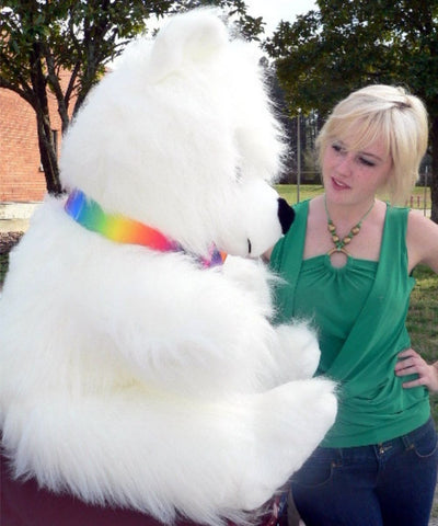 American Made Giant White Teddy Bear 45 inches Soft Big Plush Stuffed