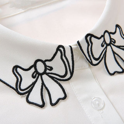 Embroidery Fake Women Collar Shirt