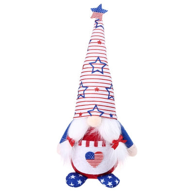 American Flag Independence Day Striped Five-pointed Star Gnome Plush Doll Decoration