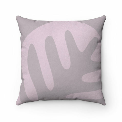 Abstract Pink Leaf Double Sided Print Faux Suede Home Decor Cushion