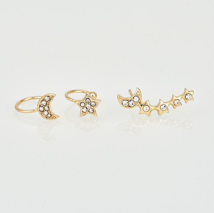 Moon & Star Earring and Cuff Set