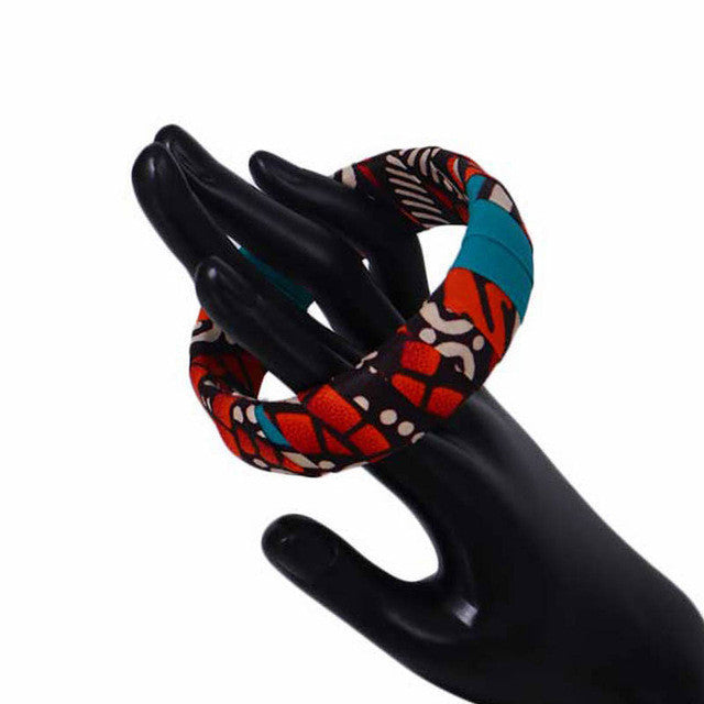 African Ethnic Style Bangle Bracelet, Ankara Jewelry, Africa