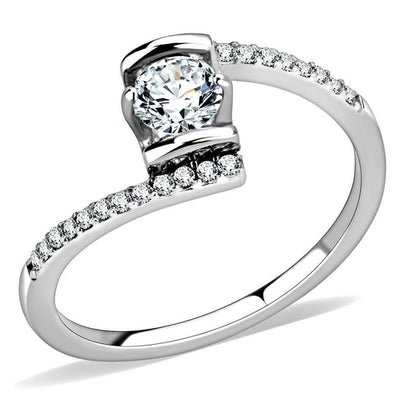 DA151 - High polished (no plating) Stainless Steel Ring with AAA Grade