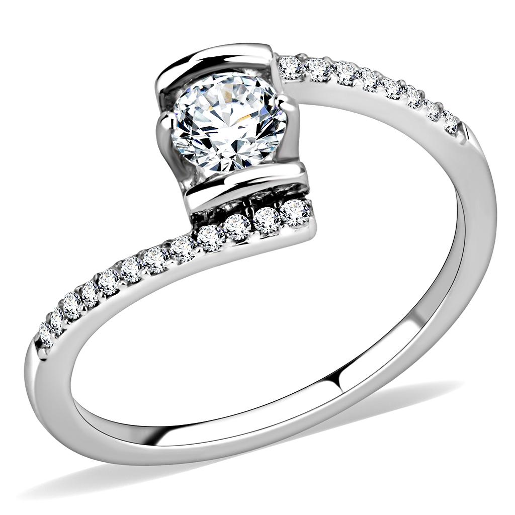 DA151 - High polished (no plating) Stainless Steel Ring with AAA Grade