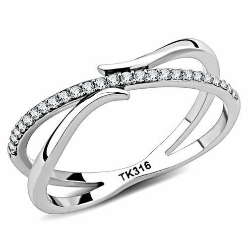 DA155 - High polished (no plating) Stainless Steel Ring with AAA Grade