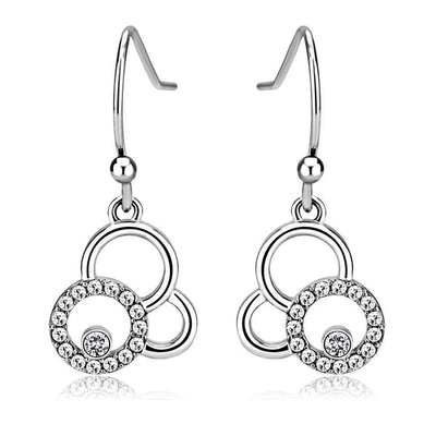 DA215 - High polished (no plating) Stainless Steel Earrings with AAA G