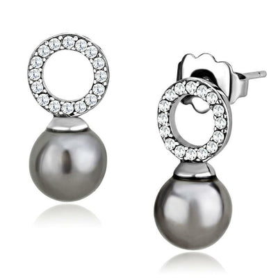 DA221 - High polished (no plating) Stainless Steel Earrings with