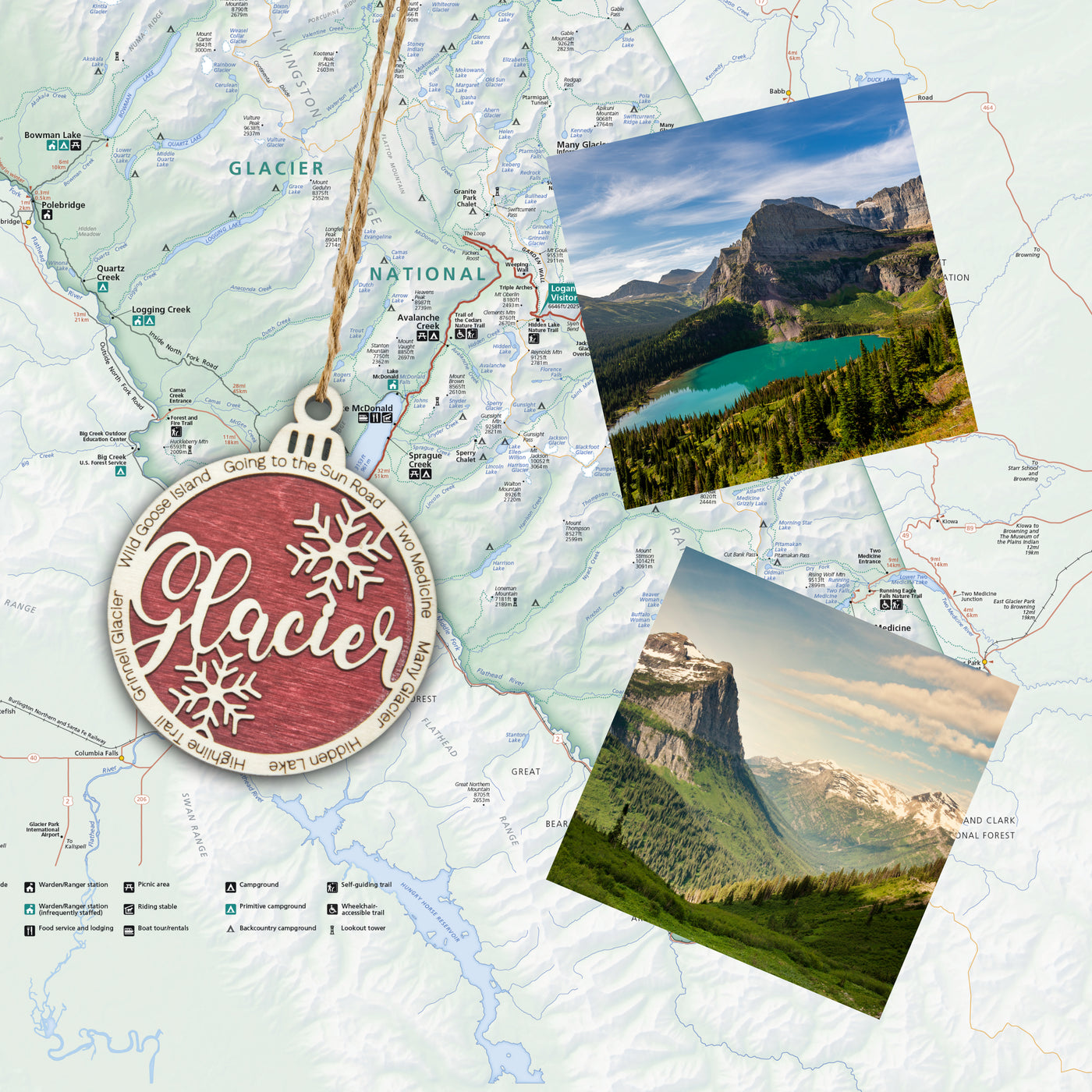 Glacier National Park Christmas Ornament