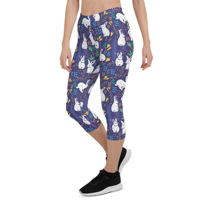 Easter Bunnies Capri Leggings for Women