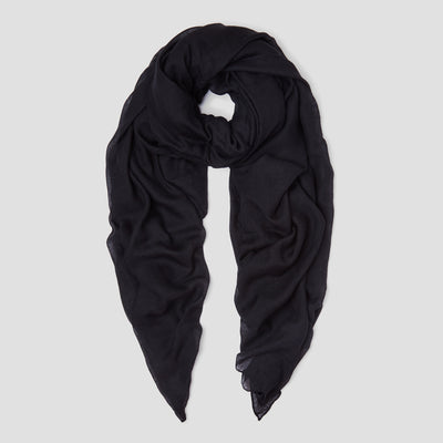 Oversized Scarf with Plain Cotton Design