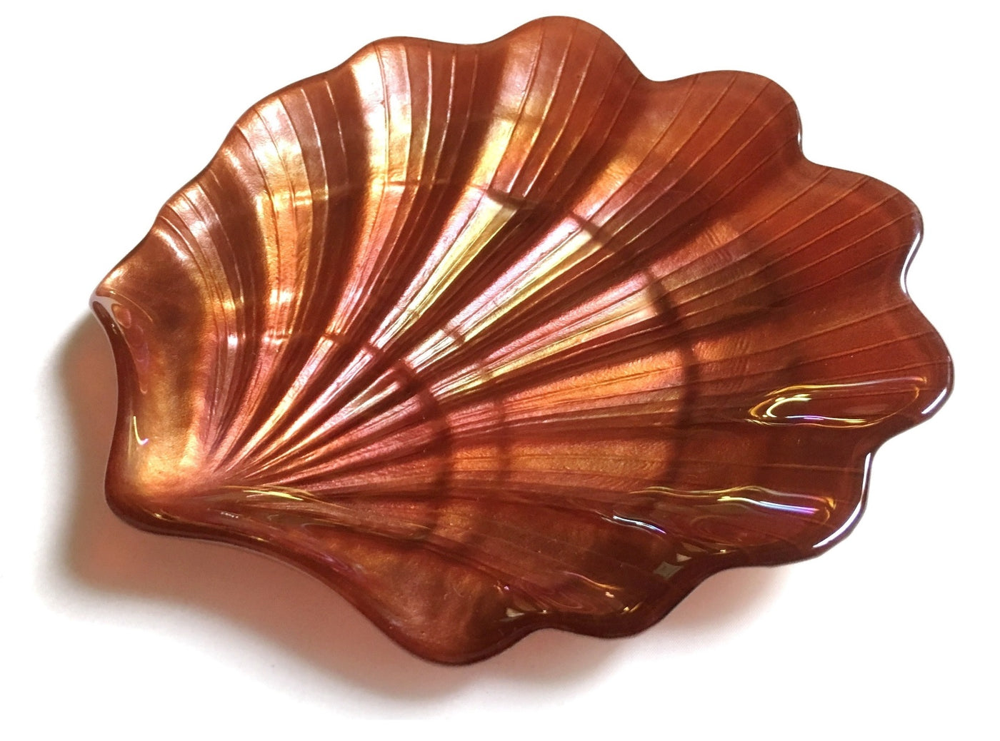 Set/4 Scallop Shell Copper 5.5" Canapé Plates