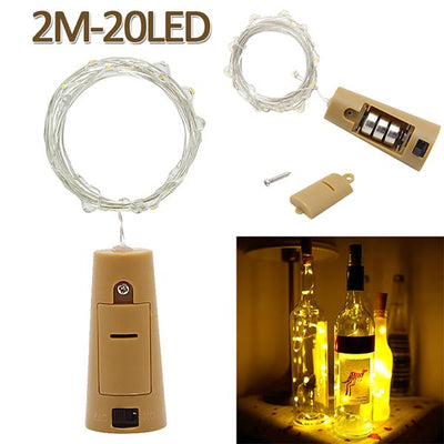 2m 20 LED Mini Bottle Stopper Lamp String Bar Decoration String Light