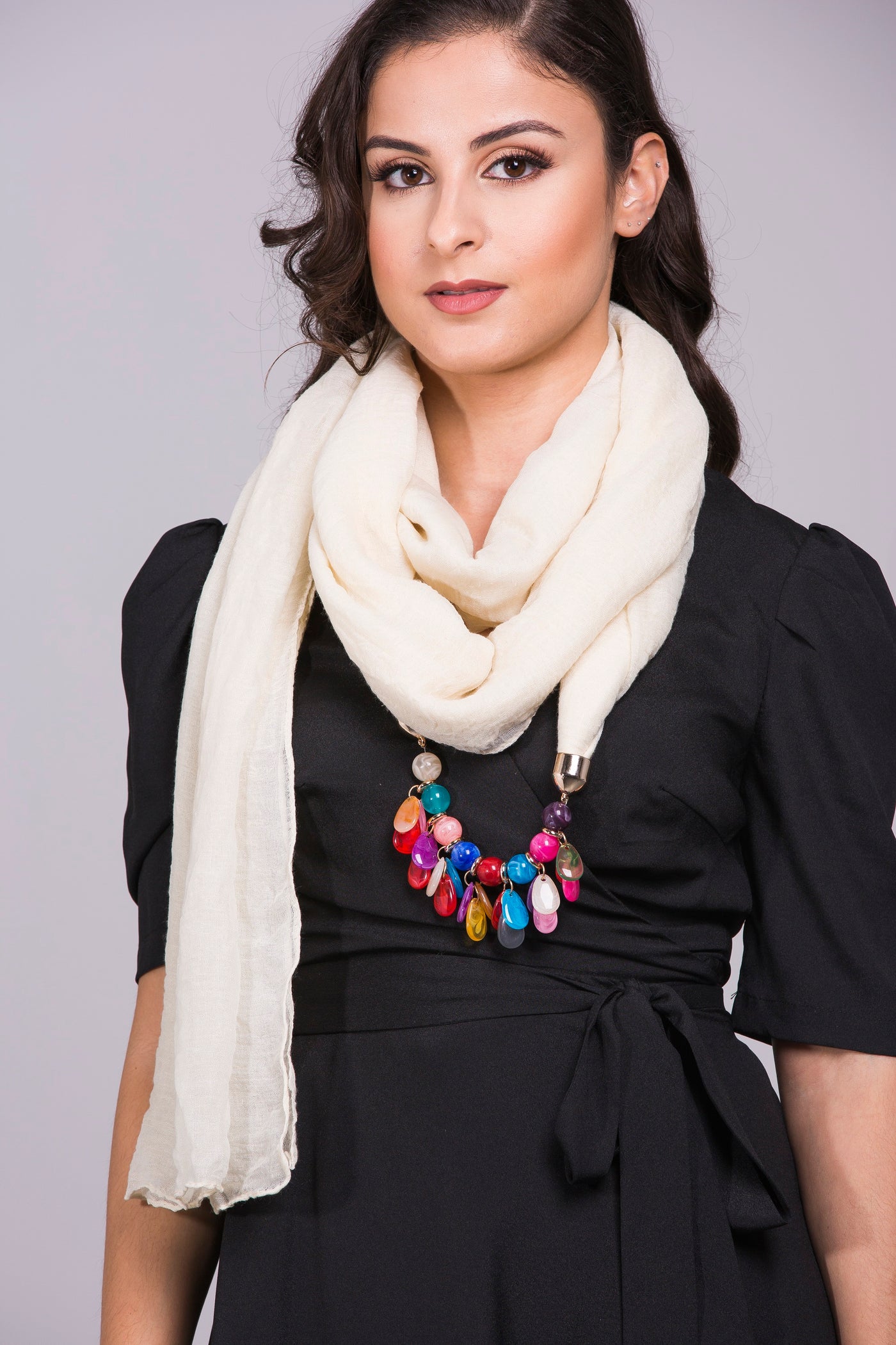 Infinity Scarf with Jewel Design in Premium Cotton