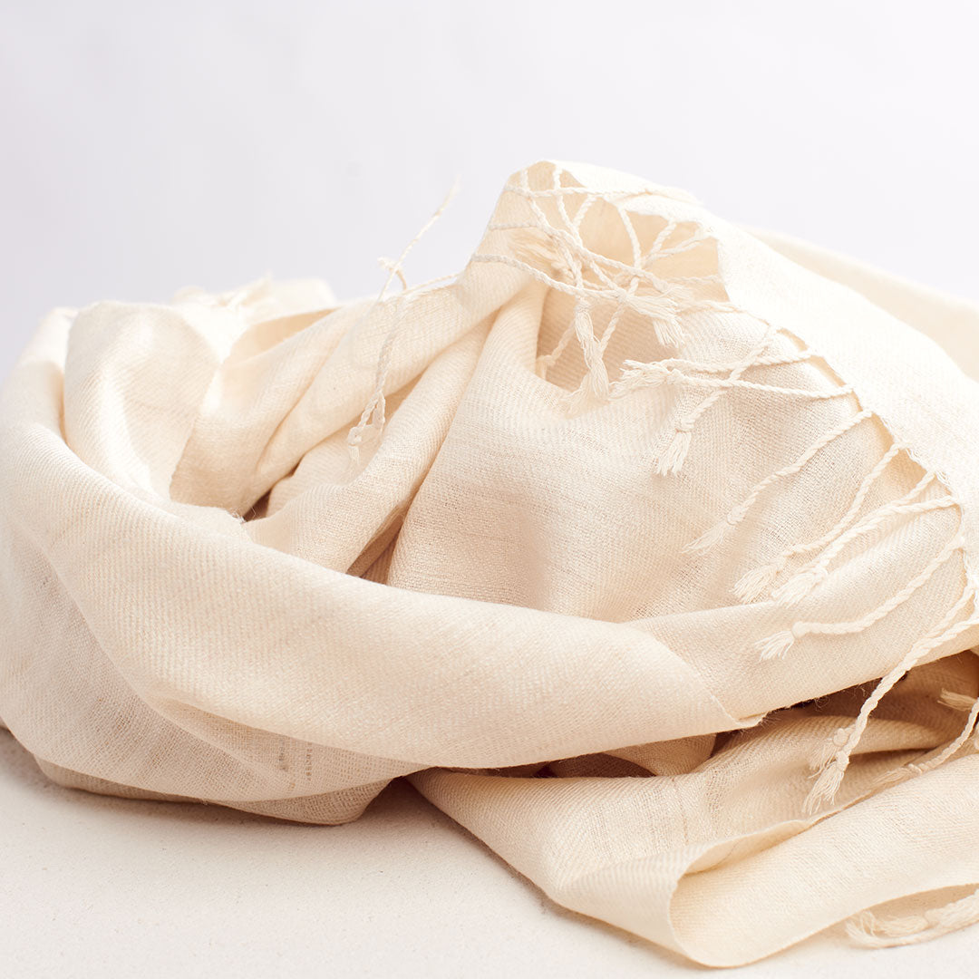 Timeless Silk - White Eri Silk Stole