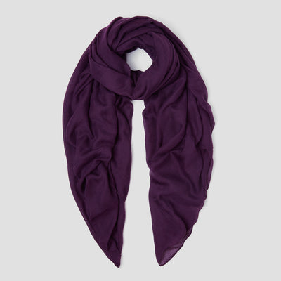 Oversized Scarf with Plain Cotton Design