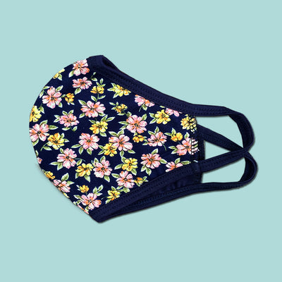 Washable reusable floral flower print face mask