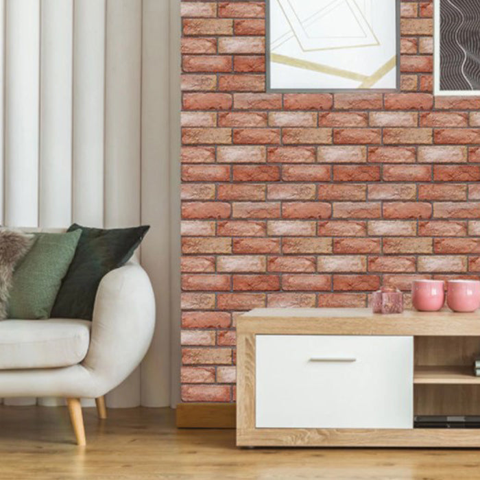 Self-adhesive wallpaper NewYorkWall show the image of orange bricks